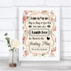 Vintage Roses All Family No Seating Plan Personalized Wedding Sign