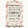 Vintage Roses All Family No Seating Plan Personalized Wedding Sign