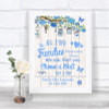 Blue Rustic Wood As Families Become One Seating Plan Personalized Wedding Sign
