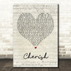 Kool & The Gang Cherish Script Heart Song Lyric Print