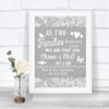 Grey Burlap & Lace As Families Become One Seating Plan Personalized Wedding Sign