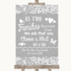 Grey Burlap & Lace As Families Become One Seating Plan Personalized Wedding Sign