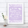 Lilac Burlap & Lace As Families Become One Seating Plan Wedding Sign