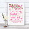 Pink Rustic Wood As Families Become One Seating Plan Personalized Wedding Sign