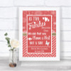 Red Winter As Families Become One Seating Plan Personalized Wedding Sign