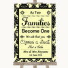 Yellow Damask As Families Become One Seating Plan Personalized Wedding Sign