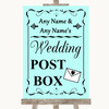 Aqua Card Post Box Personalized Wedding Sign