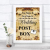Autumn Vintage Card Post Box Personalized Wedding Sign