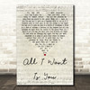 U2 All I Want Is You Script Heart Song Lyric Print