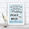 Blue Shabby Chic Card Post Box Personalized Wedding Sign