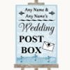 Blue Shabby Chic Card Post Box Personalized Wedding Sign