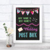 Bright Bunting Chalk Card Post Box Personalized Wedding Sign