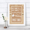 Brown Winter Card Post Box Personalized Wedding Sign
