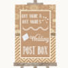 Brown Winter Card Post Box Personalized Wedding Sign