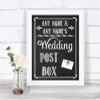 Chalk Sketch Card Post Box Personalized Wedding Sign