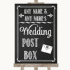 Chalk Sketch Card Post Box Personalized Wedding Sign