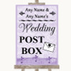 Lilac Shabby Chic Card Post Box Personalized Wedding Sign