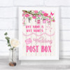 Pink Rustic Wood Card Post Box Personalized Wedding Sign
