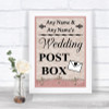 Pink Shabby Chic Card Post Box Personalized Wedding Sign