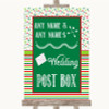 Red & Green Winter Card Post Box Personalized Wedding Sign