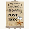 Sandy Beach Card Post Box Personalized Wedding Sign