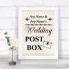 Shabby Chic Ivory Card Post Box Personalized Wedding Sign