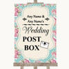 Vintage Shabby Chic Rose Card Post Box Personalized Wedding Sign