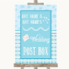 Winter Blue Card Post Box Personalized Wedding Sign