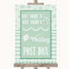 Winter Green Card Post Box Personalized Wedding Sign