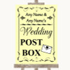 Yellow Card Post Box Personalized Wedding Sign