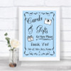 Blue Cards & Gifts Table Personalized Wedding Sign