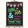 Bright Bunting Chalk Cards & Gifts Table Personalized Wedding Sign