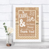 Brown Winter Cards & Gifts Table Personalized Wedding Sign