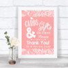 Coral Burlap & Lace Cards & Gifts Table Personalized Wedding Sign