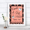 Coral Damask Cards & Gifts Table Personalized Wedding Sign