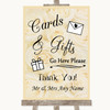 Cream Roses Cards & Gifts Table Personalized Wedding Sign