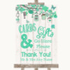 Green Rustic Wood Cards & Gifts Table Personalized Wedding Sign