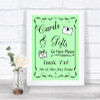 Green Cards & Gifts Table Personalized Wedding Sign