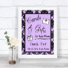 Lilac Damask Cards & Gifts Table Personalized Wedding Sign