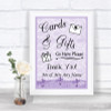 Lilac Shabby Chic Cards & Gifts Table Personalized Wedding Sign