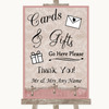 Pink Shabby Chic Cards & Gifts Table Personalized Wedding Sign