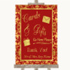 Red & Gold Cards & Gifts Table Personalized Wedding Sign