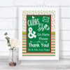 Red & Green Winter Cards & Gifts Table Personalized Wedding Sign