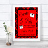 Red Damask Cards & Gifts Table Personalized Wedding Sign