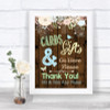 Rustic Floral Wood Cards & Gifts Table Personalized Wedding Sign