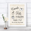 Shabby Chic Ivory Cards & Gifts Table Personalized Wedding Sign
