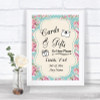 Vintage Shabby Chic Rose Cards & Gifts Table Personalized Wedding Sign