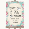 Vintage Shabby Chic Rose Cards & Gifts Table Personalized Wedding Sign