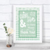 Winter Green Cards & Gifts Table Personalized Wedding Sign