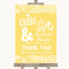Yellow Burlap & Lace Cards & Gifts Table Personalized Wedding Sign